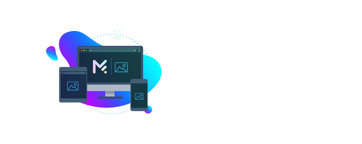 eXsite editor shown on desktop and mobile devices