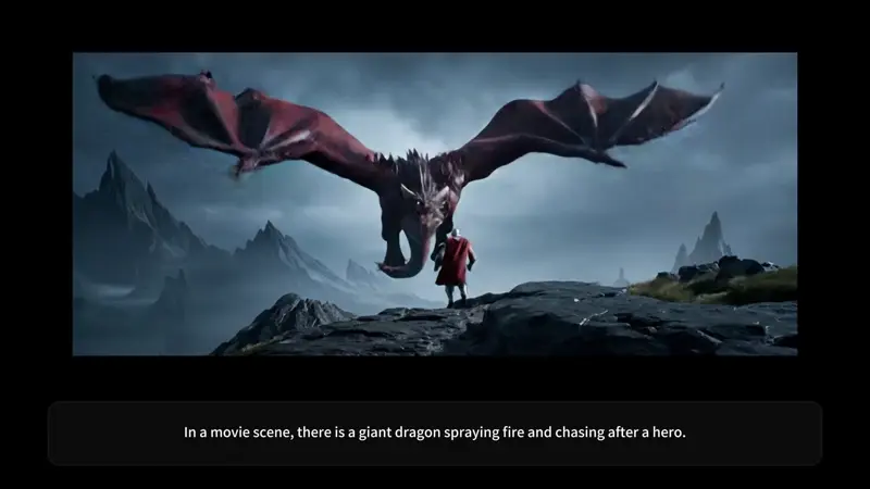 AI generated scene of a giant dragon spraying fire
